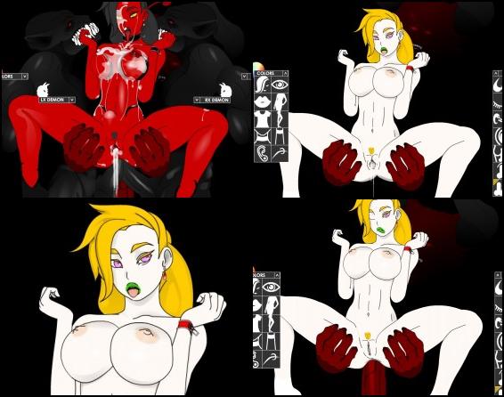 In this game you'll find a sexy babe having anal sex with demons in many different soft and hardcore ways. Also you can customize some looks of the girl to enjoy her even more.