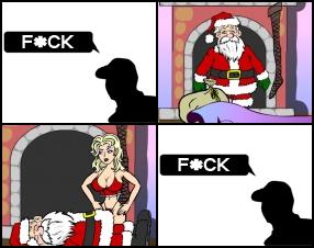 Betty is waiting for Santa to come, wearing only a red bra and red panties. Santa appears, comments "sweet Jesus" and pretends to faint. He uses a puppet to tell Betty that the only way to wake up Santa is to give him a blowjob. The episode ends as Betty wondering what to do.