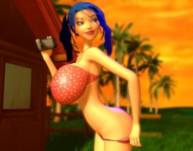 Ariel Hugetits films BlackJack - Play blackjack with blue-haired beauty Ariel, who has a tight ass and an incredibly cute smile. At the bottom of the screen there is a control panel and your task is to click on the buttons to score more points than the girl. But don't score more than 21 points, otherwise you'll lose. Once she runs out of all the money, she will strip naked and show off her body and tits.