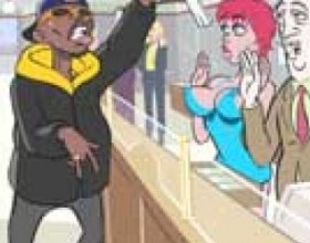Bank deposit - This animation is about a criminal who decides to rob a bank. The security guard is an old man, so he instantly felt sick with his heart. The criminal doesn't hesitate to approach the sexy bank employee with a gun and ask her to give him the money. But the girl doesn't know the difference between a bank robbery and a company party, so when the criminal told everyone to lie down on the floor, she spread her legs.
