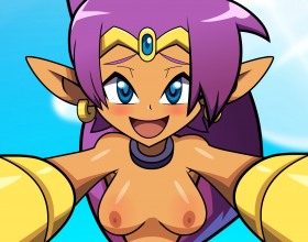Half-Genie Hottie - This is an interactive parody sex animation about Shantae: Half-Gene Hero. You can decide how to fuck her. You can switch between 2 ways of cowgirl position. If you like it closer or far from you, we got you covered. There's also another special button where you can add or remove penis. If you want to fuck with multiple cocks in all her sexy holes, just click it. On terms of sex scenes, you can choose the one you prefer the most, immerse yourself in it and when you are ready, just press the cum button. Make it rain or give her a creampie.