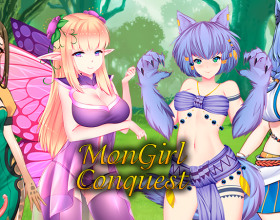MonGirl Conquest [v 0.1.8] - This is a parody of the game "Yorna: Monster Girl's Secret", which you can find on our website. You play the role of a hunter for cute monster girls. Your task is to wander through the forest in search of girls to seduce and tame them. Go to the forest every day to explore new secret places. Expand your camp to fill it with monster girls for your own entertainment.