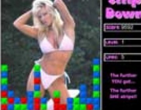 Strip down - Sexy blonde is going to strip for you. But if you want to see her strip tease then you have to find more than 3 one colour cubes and press on them so they fall down and opens you her sexy picture. If you get to the next level she is getting more naked.