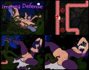 One more old game from NearFatal. It's a tower defense game where you have to complete 2 levels to see entire sex scene in theater mode. Place the tower on the strategically important spots. You need magic to build new and upgrade existing towers. You'll earn magic by killing sperm.