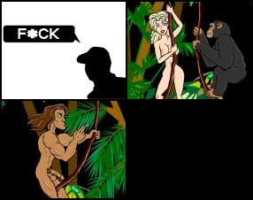 Betty is swinging through the jungle on a vine in a leopard bikini. A Tarzan-like man named JD follows and eventually grabs her. In the next scene, JD strips her and they have intercourse in several positions and then JD swings away, smoking a cigarette. A chimpanzee then makes a sexual gesture at Betty.