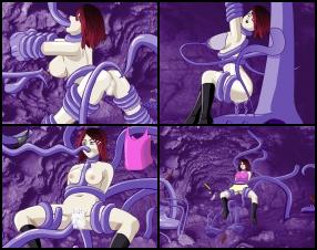 Red haired slut has been caught inside creepy cave by a tentacle monster. Select which position you want to enjoy. Click on various spots to activate all tentacles and other tools.