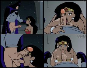 In this fantastic flash story you can join Batman and Wonder Woman. They are fucking like crazy monkeys. Wonder Whore starts with sucking Batman's balls, then takes it deeper, and finally Batman can enjoy anal pleasure.