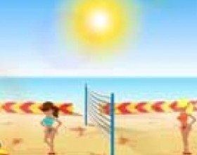 Boom boom volleyball - Two sexy girls – brunette and blond are playing volleyball at the beach. You are one of those girls. Use cursors with arrows to move and space to hit the ball. Hold Up button to get higher jump.