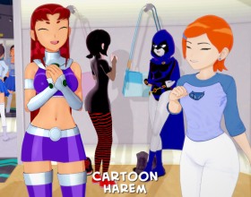 Cartoon Harem - Step into a vibrant, naughty world where cartoon and anime legends collide in the ultimate nsfw game. You’ll meet fiery Starfire and the mysterious Raven from Teen Titans, the sweet yet seductive Mavis Dracula from Hotel Transylvania, and a whole parade of other irresistible beauties who can’t wait to fall for you. Build slow-burning connections through playful banter and unexpected moments, then let the passion and desire rise as hands wander, clothes disappear, and nights turn into pure pleasure. Feel their bodies as you wrap  your hands around them, then have them kneel for throat-gagging blowjobs, before tasting them during passionate cunnilingus, and eventually making them submit to your every whim after intense doggystyle sex, hot vaginal creampies, and thick facial cumshots. Every day in this porn game unfolds like a sensual story full of humor, desire, and surprise, all wrapped in a colorful Koikatsu-inspired atmosphere that makes every encounter feel intimate and unforgettable. Hit start and get ready to dominate sexy heroines you never expected to see together!