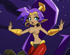 Creambee - Bangin' Talent Show - So, here's a short flash mini game that will include stripping, dancing, sucking and also fucking. But, also if you'll click on some buttons during the game you'll see Shantae with a huge cock and be able to do the same actions while she... yeah, has a cock.