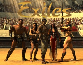 Exiles - Join a wild fantasy adventure that transports you from the hot desert of an Arabian Nights-inspired kingdom to the frozen landscapes of a faraway land that may even extend beyond the stars. This 3D nsfw game starts off with you playing as a poor orphan on the streets of Dumat al-Julfar. But everything changes after a wealthy person takes you in and turns you into a hero. Suddenly, you have gone from poverty to being able to live an incredibly lavish lifestyle that affords you certain privileges like being able to have sex with all kinds of beautiful women. This leads to several scenes that present their hot and sweaty bodies in high resolution with intense titfucking, cunnilingus, creampie sex, threesomes, and even futanari sex. You will also get to interact with all kinds of fascinating characters, face deadly challenges, and explore breathtaking new lands. Plus, with every choice you make impacting the outcome of your story and the fate of the world, click start and try your best to make the best out of this thrilling tale!