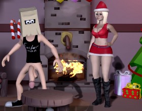 Fuckerman: Jingle Balls [FIXED] - Another great game from Bambook. This time the main hero with a bag on the head will walk around small house, looking for lost Christmas presents to decorate the Christmas Tree. As soon as you'll find all items you can go back to the blonde babe in the house and fuck her in multiple positions. Merry Christmas everyone! Use W A S D to move. Click to kick, Right click to masturbate. Use E F for action.