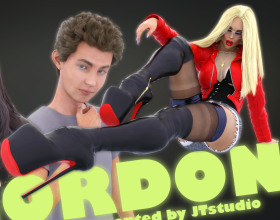 Gordon [v 1.9.7] - The game may start in Russian, so please click on the label "Английская версия" to select English version. Take a role of the young guy who lives in a some sort of the world where all girls are taller and bigger than males. As a young student he'll have a lot of chances to get laid.
