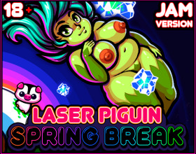 Laser Piguin Spring Break - In this game you'll not see sex or something close to that. But you'll have to use your laser cannon to brake the ice in the open space and some curvy monster girls will also fly around the orbitals as you progress the game and upgrade your inventory. Funny 15-20 minute relaxing game.