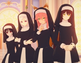 Lusting My Religion - You’re a girly-looking guy scraping by as a broke repairman. One failed robbery ends it all but a wickedly hot goddess gives you a second chance. She wants you to recruit young beauties for her secret faith. You and her dress as nuns, sheltering runaway girls but behind closed doors, it’s all dripping pussies, moans, and hot, needy bodies. Use your pretty-boy face to tease, seduce, and break every girl’s resistance. Get them to trust you and enjoy some hot steamy sex. You give them pleasure, they throw their asses back like their lives depended on it. Every choice, every touch, every girl is all yours.