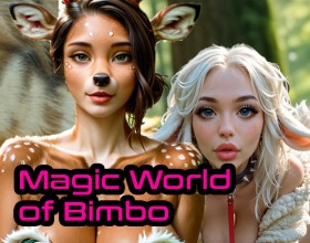 Magic World of Bimbo - Ready to explore a world of sexy elves? In this porn game, you wake up in the middle of an ancient forest with no memory of how you got there or even who you are. Luckily, you end up being found by three beautiful and busty elven babes and they are not only concerned for your wellbeing but also extremely attracted to you. You soon find out that their village is under siege by a dark curse that corrupts their minds and bodies, so it’s up to you to help them. This means setting off on a perilous journey filled with danger, magic, mystery, and even sex. From getting sloppy blowjobs to wet titfucks to hardcore anal, the opportunities for unrestrained passion and debauchery with these elf girls are endless. Along the way, you will get to figure out who you are and, if you’re lucky, you may even defeat the evil forces threatening their world. Hit the play button and dive into this thrilling story that promises an uncensored fantasy adventure like no other!