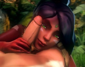 Nidalee: Queen of the Jungle - Prepare yourself for a long loading game - but it's definitely worth it. High quality sex scenes in the jungle featuring Nidalee - a queen of this area. She's ready to fuck you really good.