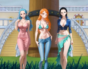 Pirate Desire - You wake on a sandy shore, head foggy, tropical heat clinging to your skin. A huge pirate ship docks, and two gorgeous women step off. A fiery redhead with hungry eyes and a cold brunette with a tight ass. They haul you aboard, their ship full of horny female pirates. No men in months. They strip you bare, take turns on your cock. One riding your face while the other sucks you deep. Battles and robbery aside, their real hunger is between their legs. They gangbang you on deck, every hole filled, cum dripping off your chest. Welcome to this slutty One Piece hell, where every pirate wants your seed.