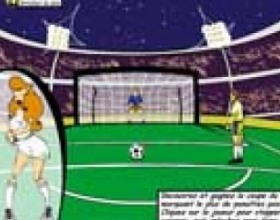 Sexy soccer - Discover the world of football and try to win the World Cup by scoring as many penalties as possible. Click on the player to stop the cursor, then choose the direction of impact, and then release the mouse. The more balls you throw at the goal, the more the girl will undress for you. In total, you have 50 hits for this, you will definitely cope with the task.