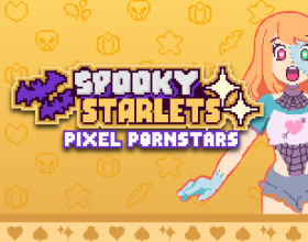 Spooky Starlets: Pixel Pornstars - This is a small game where you have to match 3 elements in the row to gain specific points. To win the game you have to reach required amount of stars. To progress in sex scene you have to collect hearts. But tear drops will raise your cum meter and eventually you'll loose if it gets full. Other shapes give you some special powers to use on board.