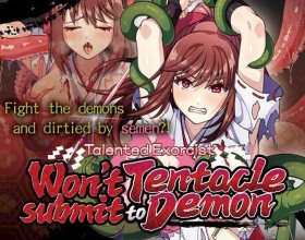 Talented Exorcist won't submit to Tentacle Demon - The visuals in this porngame are very good. The storyline gets even more interesting in every chapter. It's about dark forces that still hunt and lurk on earth. They hate mankind and believe that they should submit to the demon lords. To deal with this problem, humans have protector warriors called exorcists that fight the tentacles monsters. Our star heroine is the sexy Mari Kurashani. She is the head of the Kuranashi clan and she's a fierce unyielding exorcist. In this sex episode, she saves a cute girl called Hiyori. Hiyori was a former exorcist who was caught by the tentacle monsters. She lost her powers after getting a mysterious tattoo. Both Hiyori and Mari are suspended and fucked by monster dicks in their pretty holes. There's some hot boobjob scenes as well. Play to see if Mari wins. This sexgame is definitely a must play!