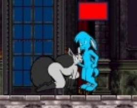 The Curse of Cracklevania - Your task is to control and help blue rabbit in his adventure. The game will need you to be tactical and come up with a good strategy. You will need to help him deal with enemies and avoid getting fucked. It won't be easy so be quick. Use the arrow keys to move, press S to jump, use S+ Down to slide, A to attack and press Space to change special weapons. You can also click on A + Up arrow key to use a special weapon of your choice. You could deliberately fail and watch blue rabbit being anally owned by his enemies. The choice is yours.