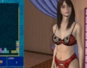 The Trio - This slutty brunette will strip down on every level up. Her name is Misty and to see more of her form, complete lines by rotating the falling shapes. The game will advance every as many lines as are displayed on the screen. Go to the end to see her naked body. You can pause the game at any time by pressing the "P" button on your keyboard. This will allow you to view at Misty your own leisure. After a pause, press "P" again to continue.